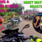 Chica montando en una superbike???? |  Reacciones del público a una superbike |  Piloto Z900