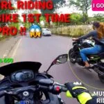 Hermosa chica montando una superbike por primera vez | Quedé impresionado con tus habilidades | Piloto Z900
