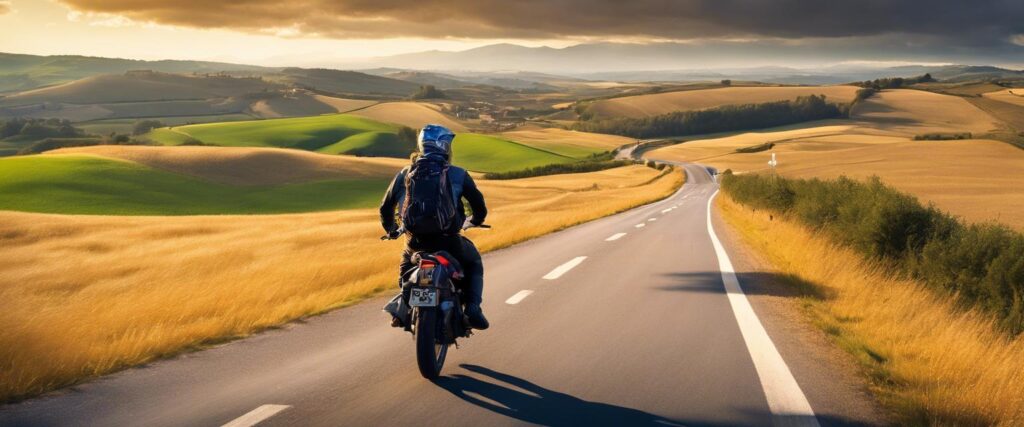 León, Km 700 del Camino de Santiago Francés en moto