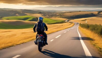 León, Km 700 del Camino de Santiago Francés en moto