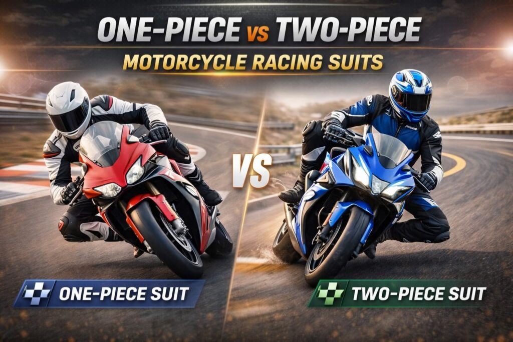 Trajes de carreras de motos: ¿una pieza o dos piezas? 1 Trajes de carreras de motos de una pieza o de dos piezas