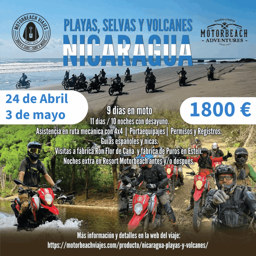 Aventura en moto por Nicaragua: playas, volcanes y selva 1 Motorbeach Viajes | Nicaragua en moto: playas, volcanes y selva -